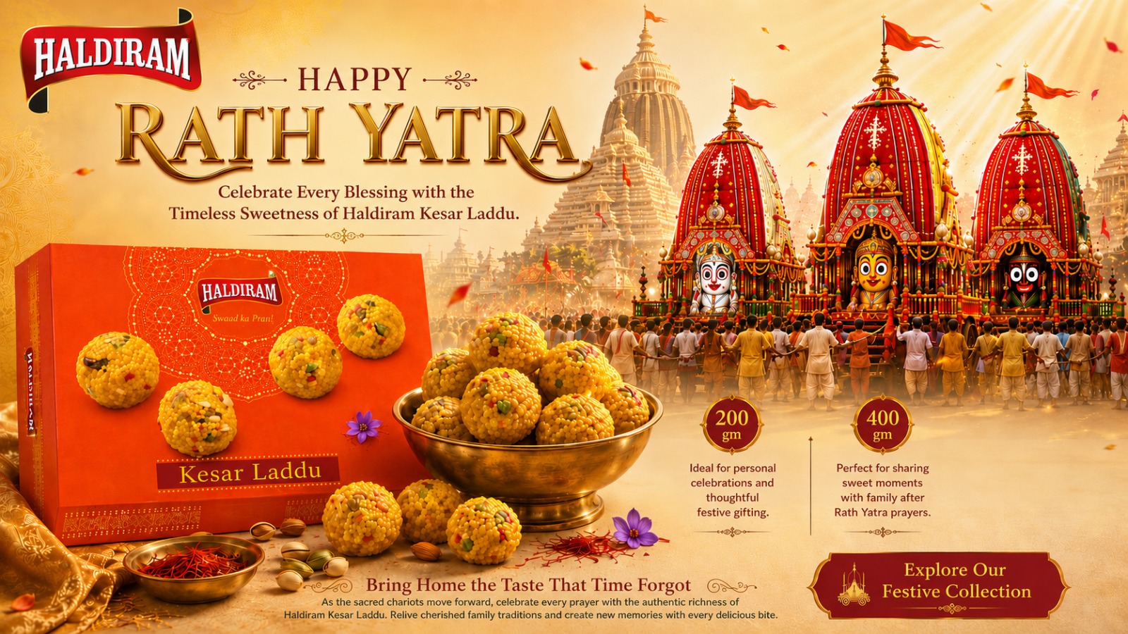 The Sweet Taste of Yesterday: How Haldiram Kesar Laddu Revives the Magic of Childhood Rath Yatras